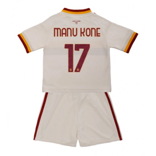 Dječji Nogometni Dres AS Roma Manu Kone #17 Gostujuci 2026-27 Kratak Rukav (+ Kratke hlače)